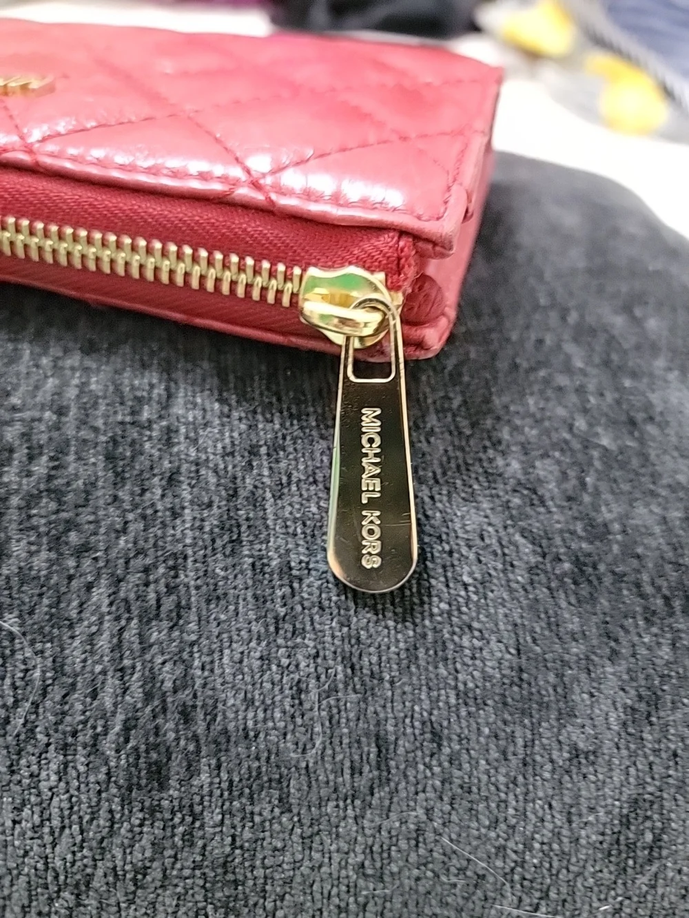 Michael Kors Quilted Red Zip Wallet